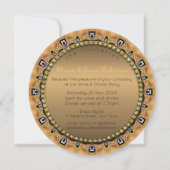 Sweet Moroccan Dinner Party Gold Invitation (Back)