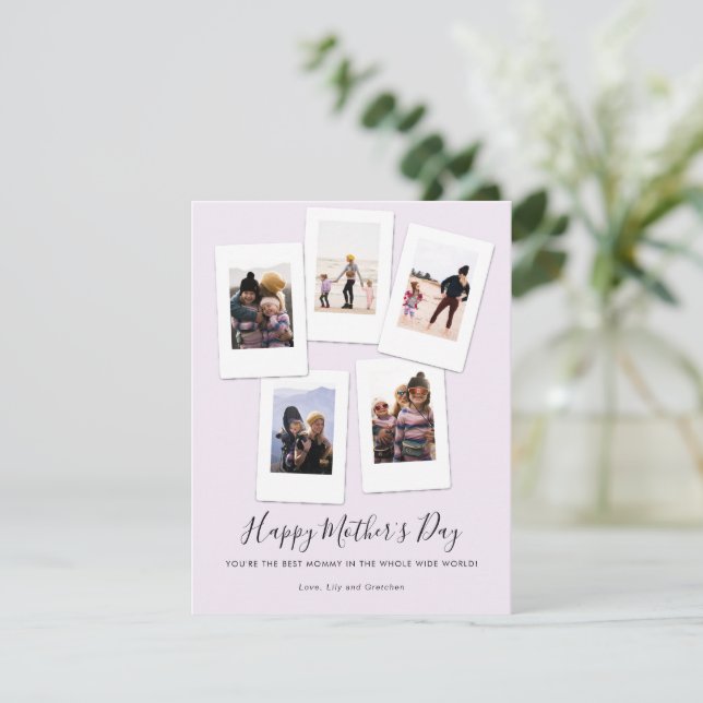 Sweet Mother Child Photo Collage Mother's Day Card (Standing Front)