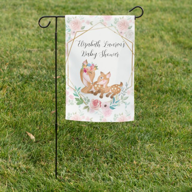 Sweet Mother & Fawn  Garden Flag (In SItu)