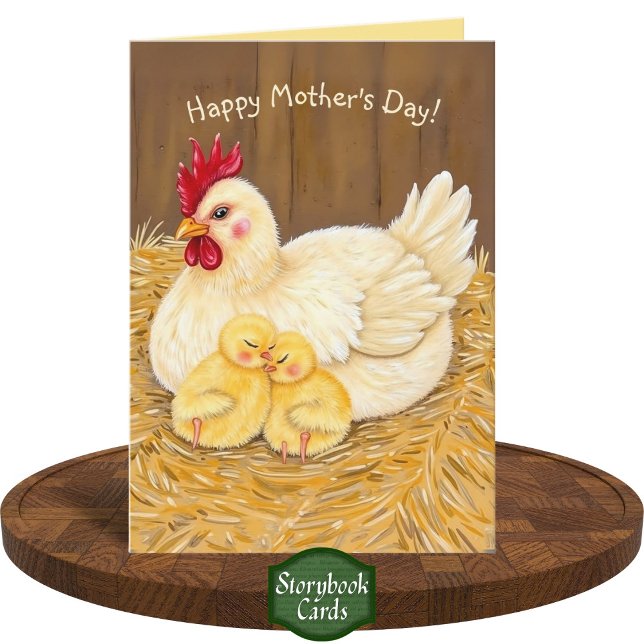 Sweet Mother Hen and Sleeping Chicks Mother's Day  Card (Creator Uploaded)