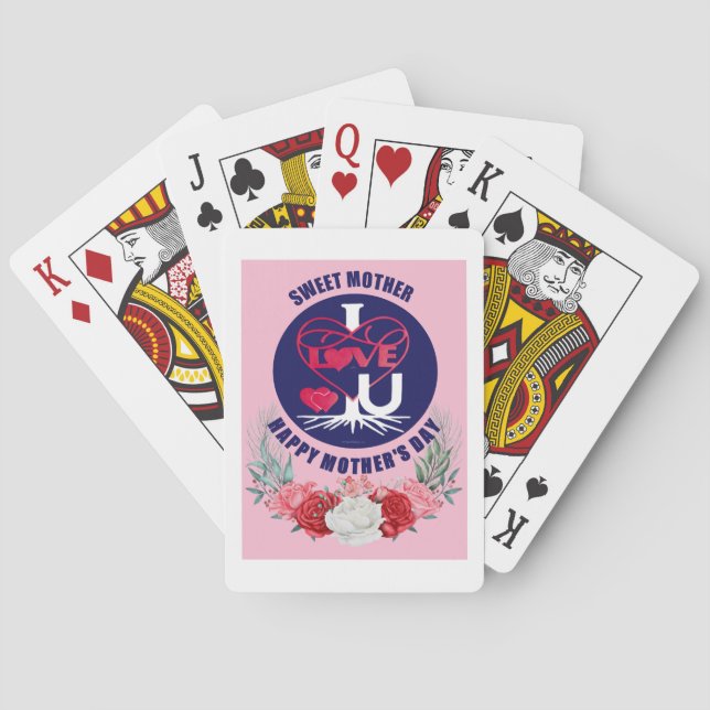 Sweet Mother I Love U Happy Mother's Day Classic Poker Cards (Back)