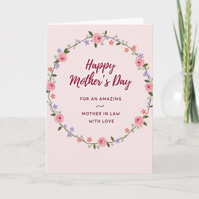 Sweet Mother In Law Day Roses Card (Front)