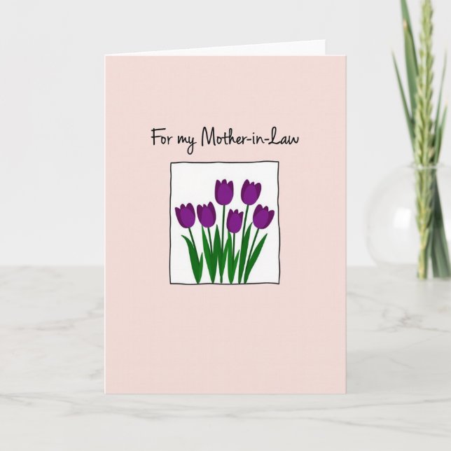 Sweet Mother In Law Tulip Card (Front)