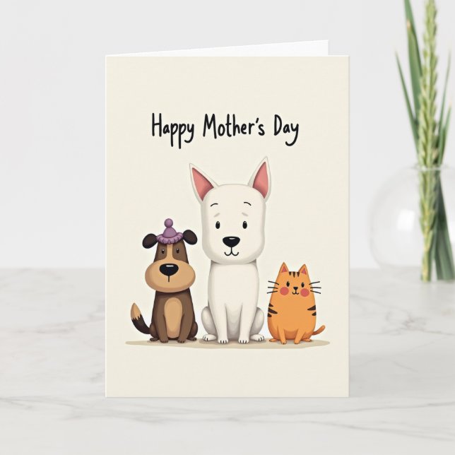 Sweet Mothers Day Animal Friends Card (Front)