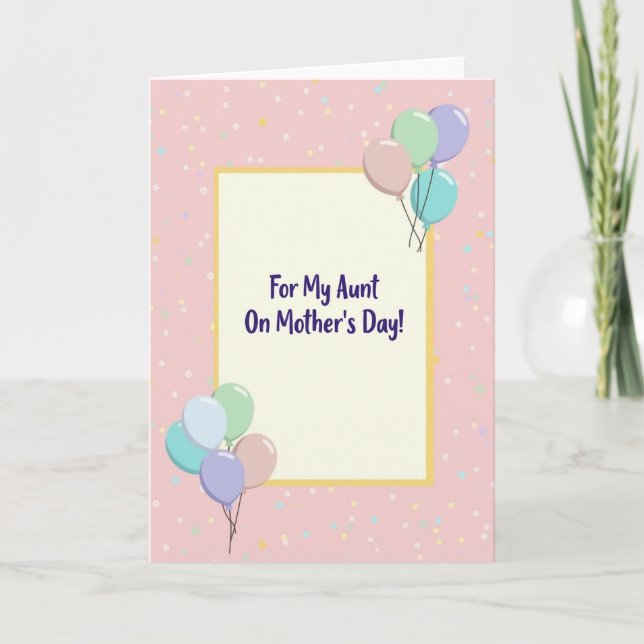 Sweet Mothers Day Aunt Card (Front)
