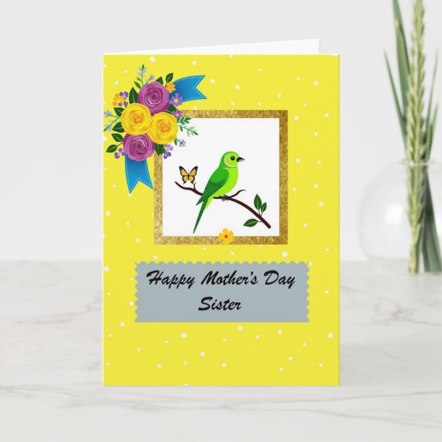 Sweet Mothers Day Avian Art Card (Front)