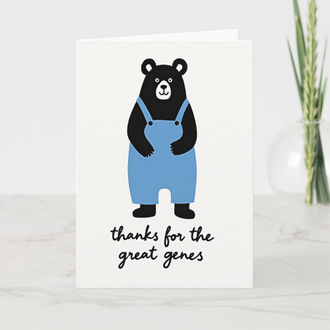 Sweet Mothers Day Bear Genes Card (Front)