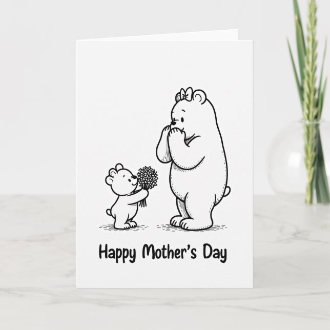 Sweet Mothers Day Bear Hug Card (Front)