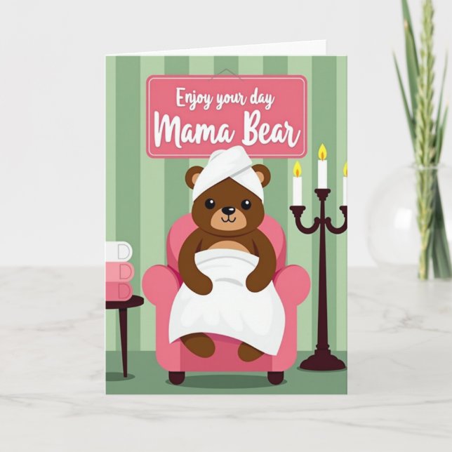 Sweet Mothers Day Bear Spa Card (Front)
