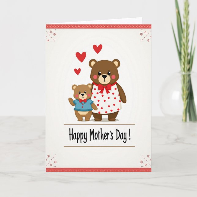 Sweet Mothers Day Bears Card (Front)