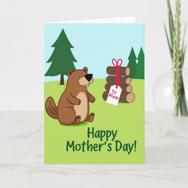 Sweet Mothers Day Beaver Gift Card (Front)