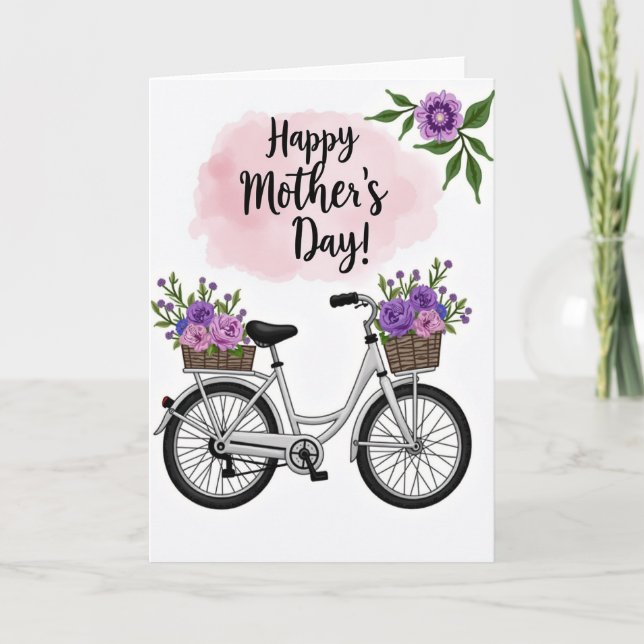 Sweet Mothers Day Bike Ride Card (Front)