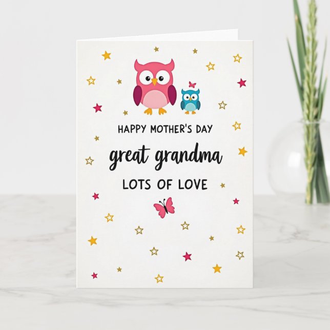 Sweet Mothers Day Bird Art Card (Front)