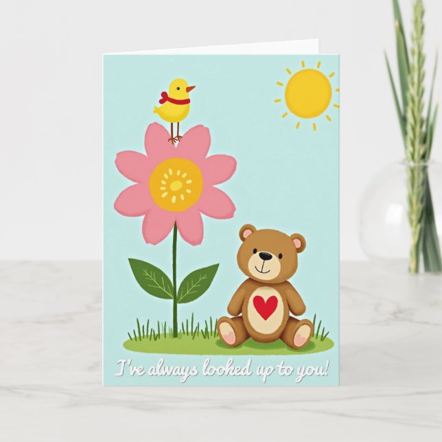Sweet Mothers Day Bird Blossom Card (Front)