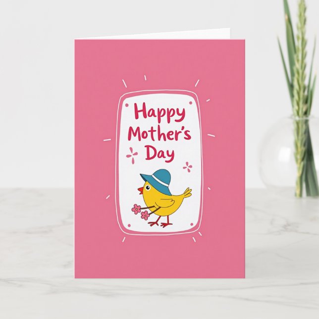 Sweet Mothers Day Bird Bouquet Card (Front)