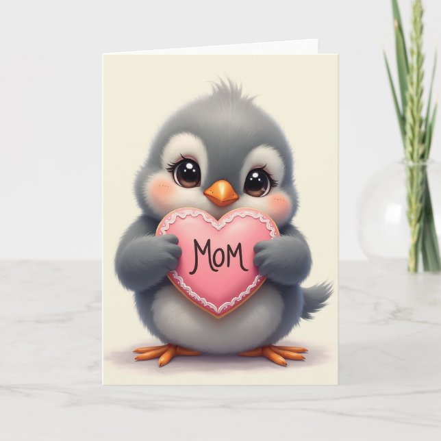 Sweet Mothers Day Bird Hug Card (Front)