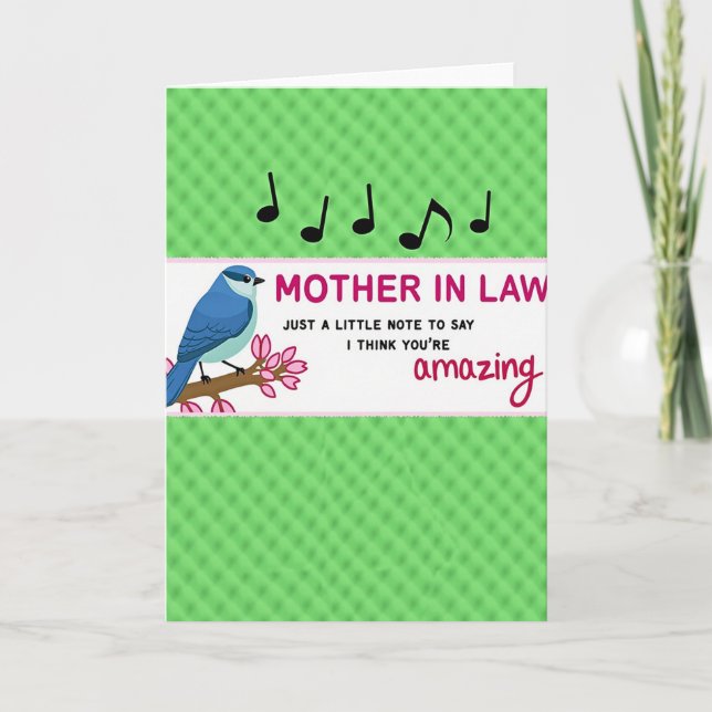 Sweet Mothers Day Bird On Branch Card (Front)