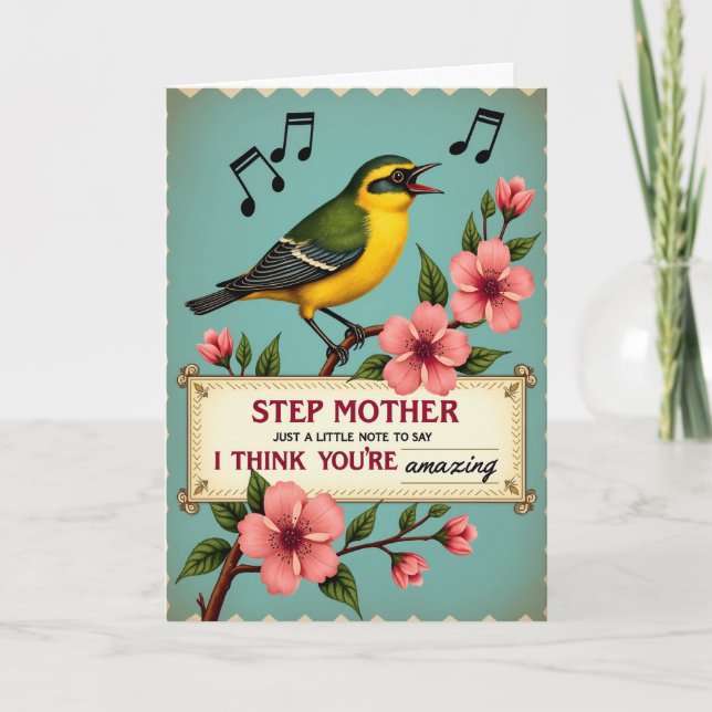 Sweet Mothers Day Bird Song Card (Front)
