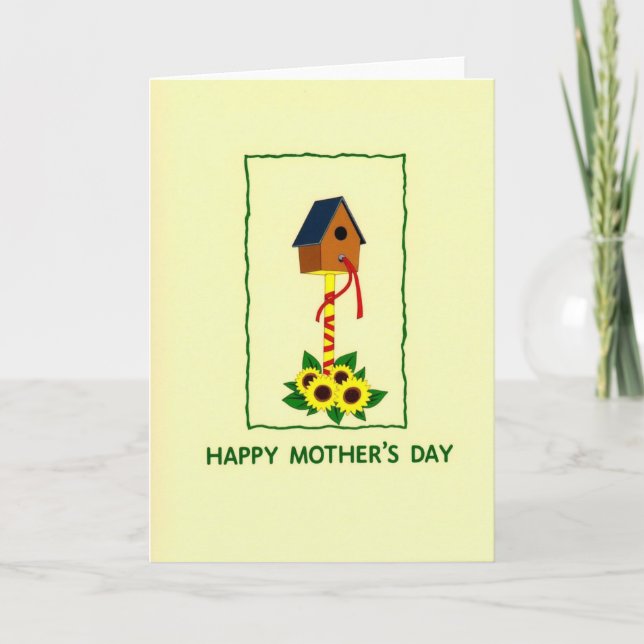 Sweet Mothers Day Birdhouse Card (Front)