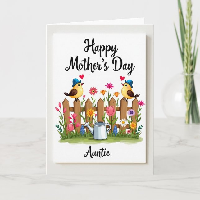 Sweet Mothers Day Birds Auntie Card (Front)