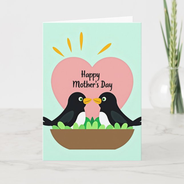 Sweet Mothers Day Birds Card (Front)
