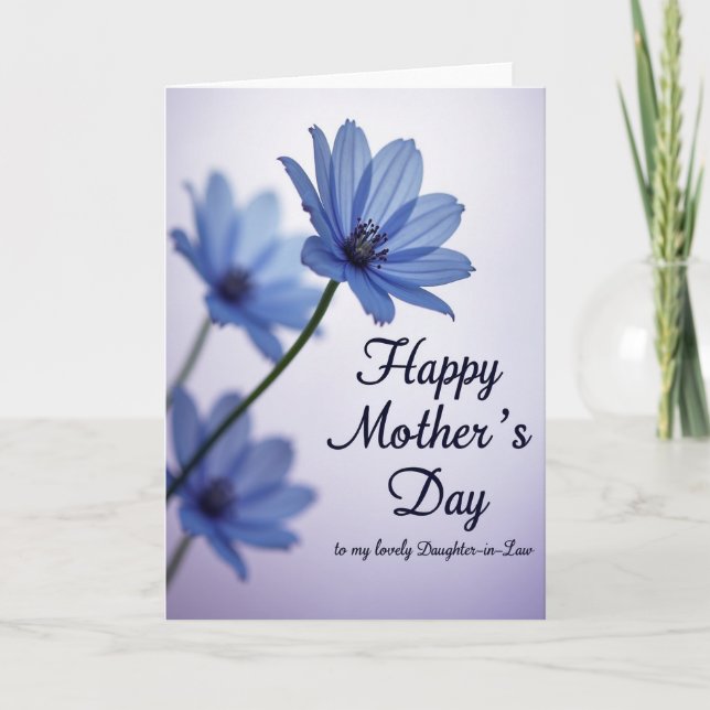 Sweet Mothers Day Blue Blossom Card (Front)
