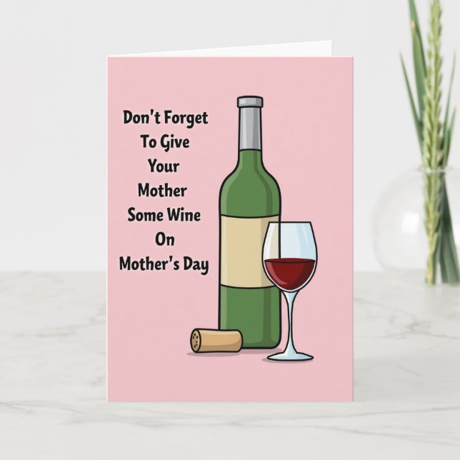 Sweet Mothers Day Bottle Card (Front)