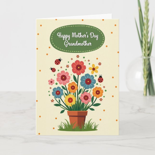 Sweet Mothers Day Bouquet Vector Card (Front)