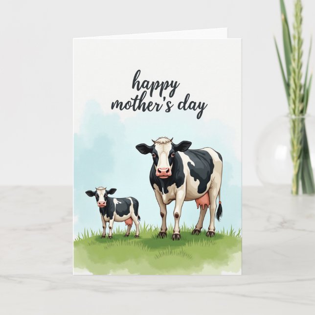 Sweet Mothers Day Bovine Card (Front)