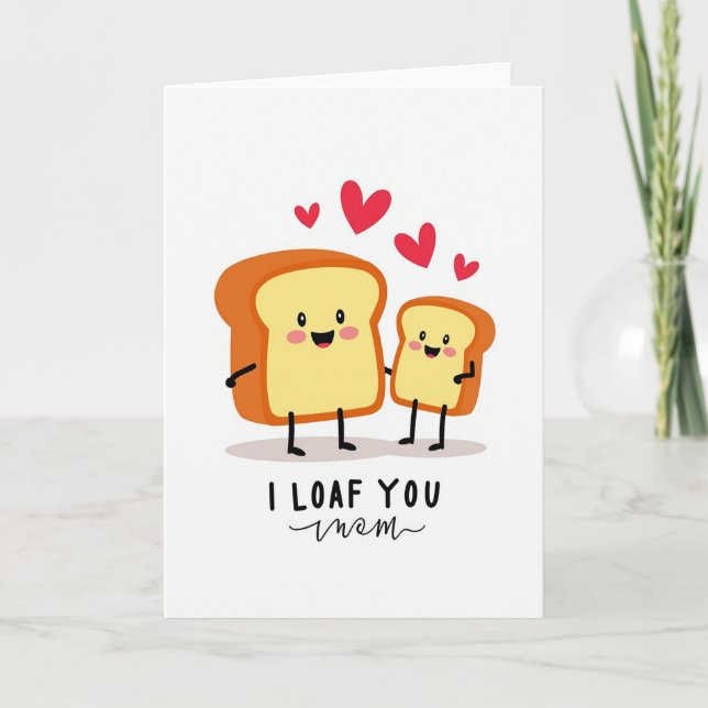 Sweet Mothers Day Bread Slice Card (Front)