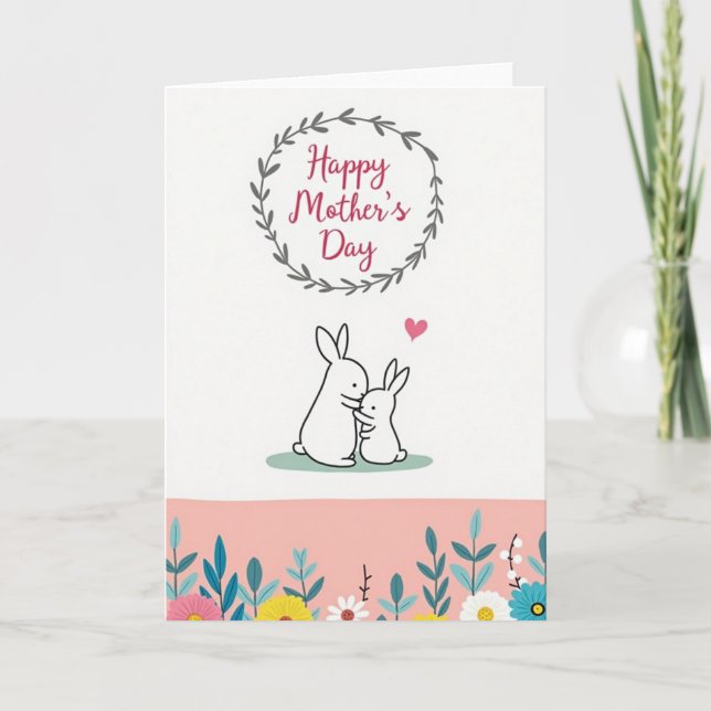 Sweet Mothers Day Bunny Card (Front)
