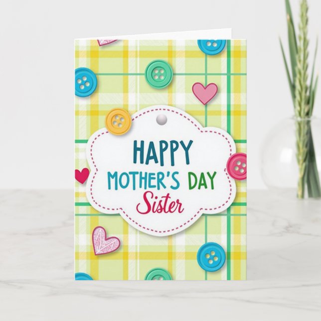 Sweet Mothers Day Button Card (Front)