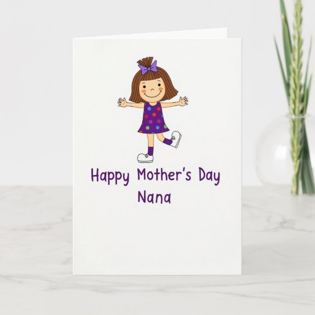 Sweet Mothers Day Cartoon Card (Front)
