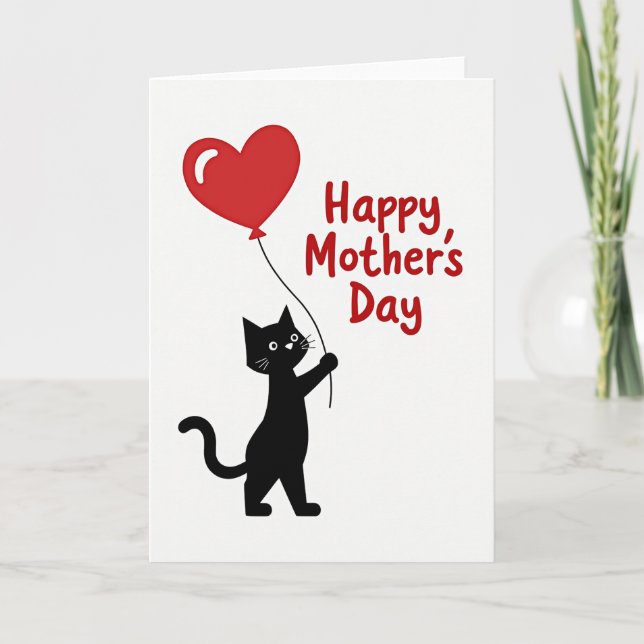 Sweet Mothers Day Cat Card (Front)