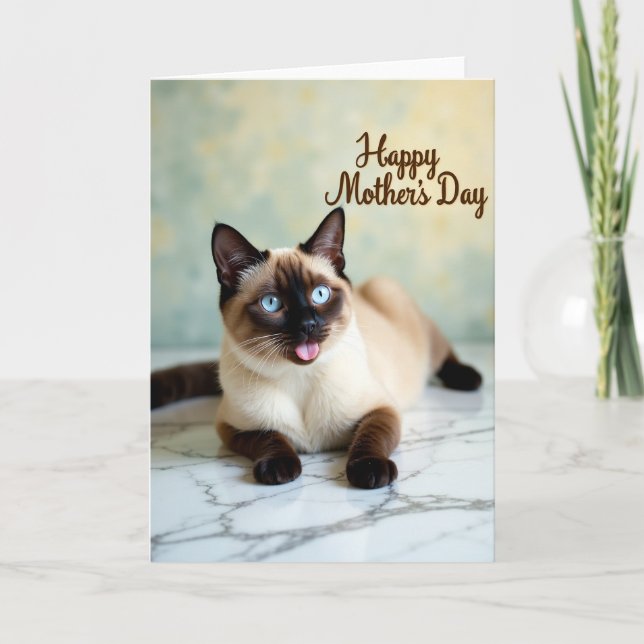 Sweet Mothers Day Cat Scene Card (Front)
