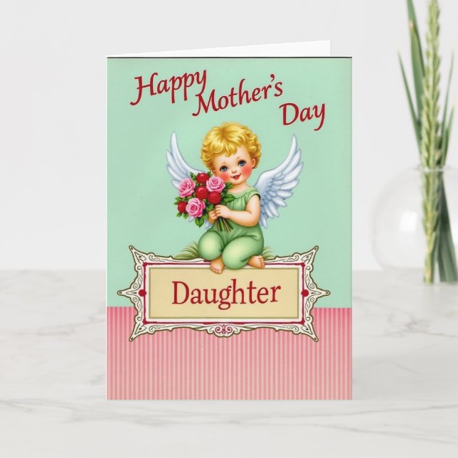 Sweet Mothers Day Cherub Card (Front)