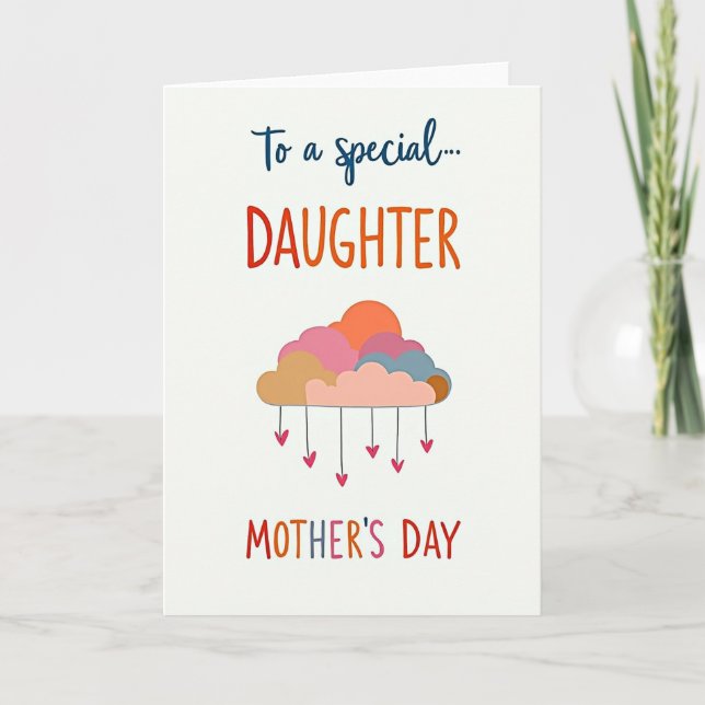 Sweet Mothers Day Cloud Hearts Card (Front)