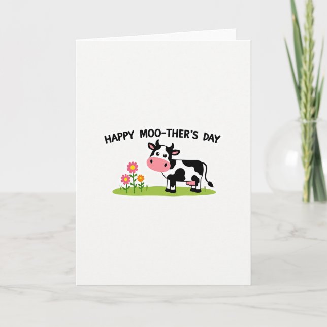 Sweet Mothers Day Cow Graphic Card (Front)