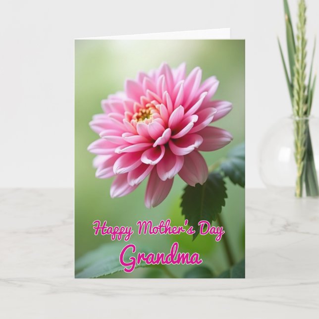 Sweet Mothers Day Dahlia Bloom Card (Front)