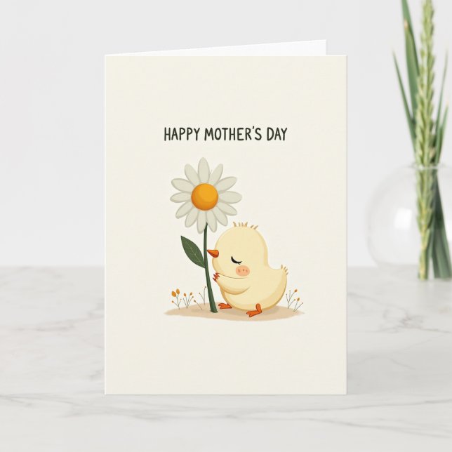 Sweet Mothers Day Daisy Bird Card (Front)