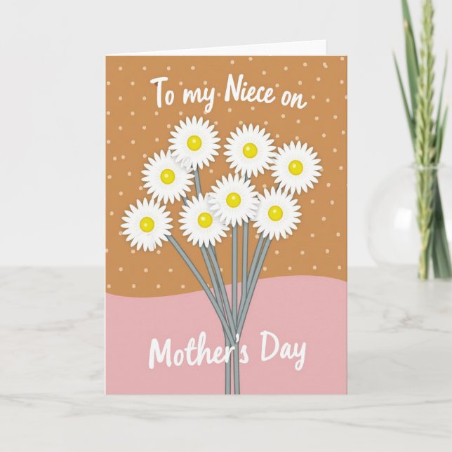Sweet Mothers Day Daisy Card Design (Front)