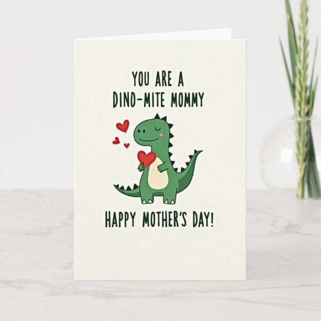 Sweet Mothers Day Dino Card (Front)