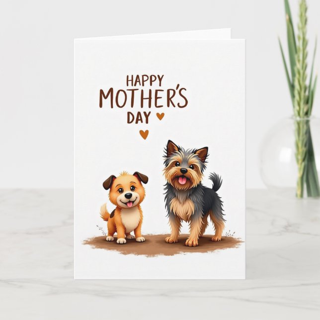Sweet Mothers Day Dog Art Card (Front)