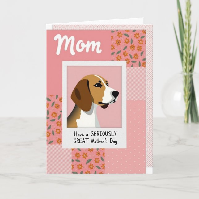 Sweet Mothers Day Dog Portrait Card (Front)