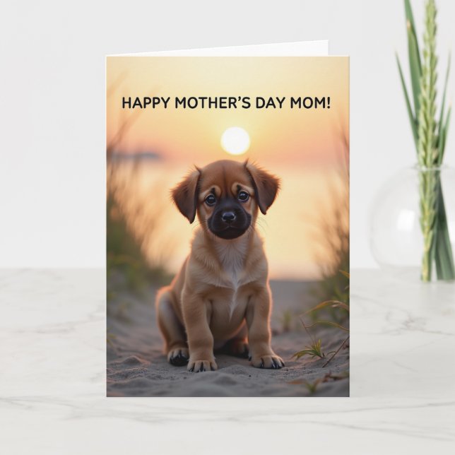 Sweet Mothers Day Dog Scene Card (Front)