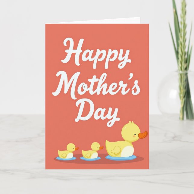 Sweet Mothers Day Duck Family Card (Front)