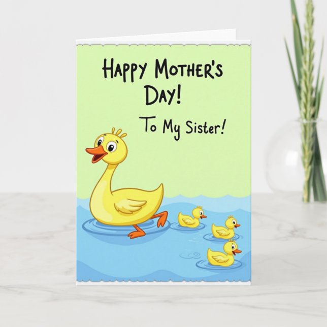 Sweet Mothers Day Duckling Card (Front)