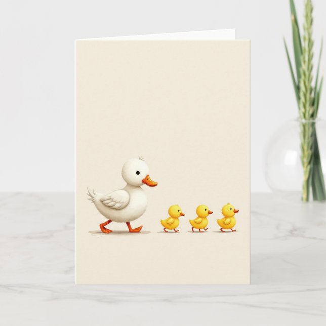 Sweet Mothers Day Ducklings Card (Front)