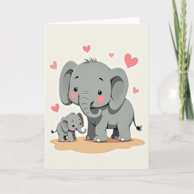 Sweet Mothers Day Elephant Card (Front)