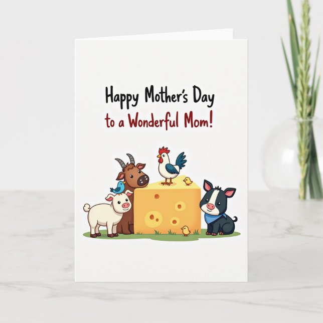 Sweet Mothers Day Farm Friends Card (Front)